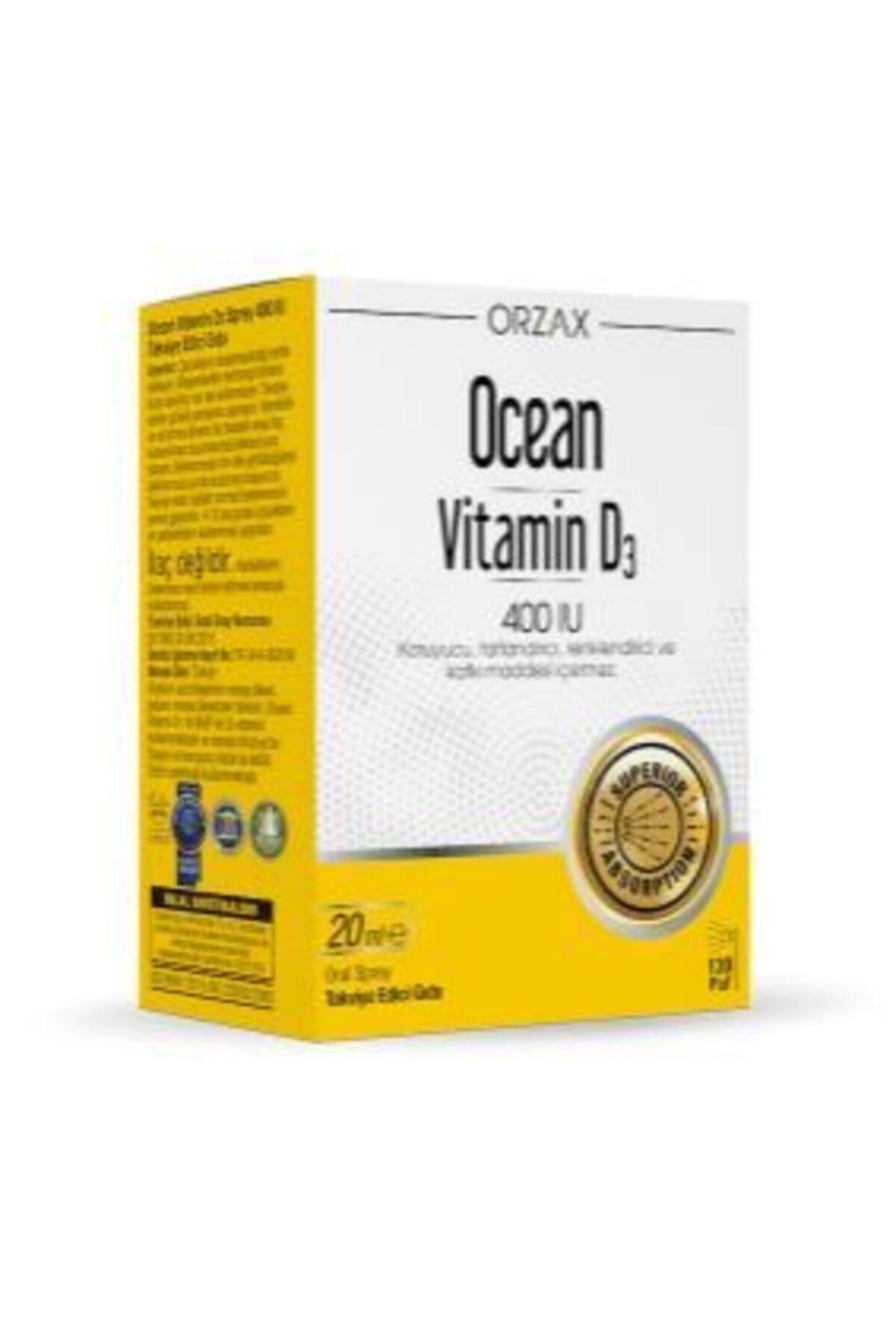 Ocean Çocuklar Ve Yetişkinler Için D3 400 Iu Sprey 20 Ml