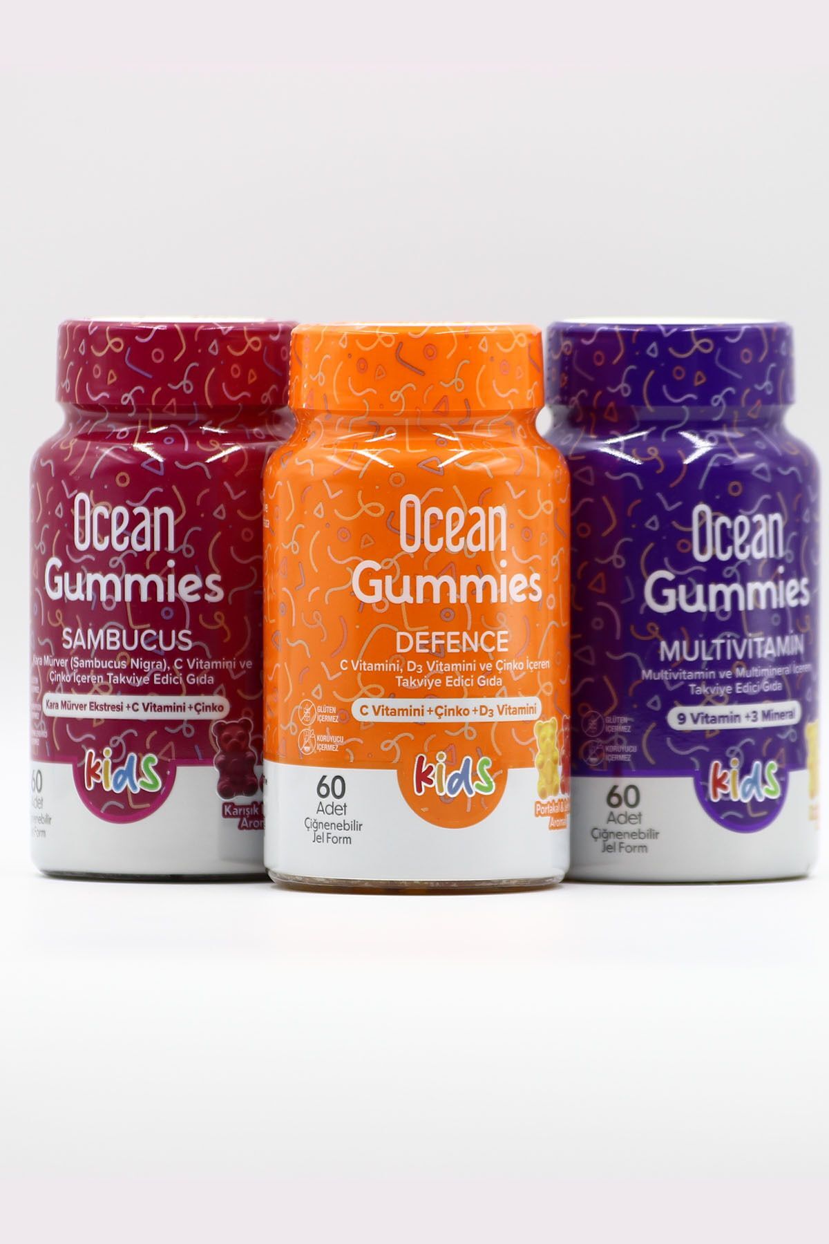 Gummies Sambucus, Ocean Gummies Defence ve Ocean Gummies Multivitamin Çocuk Paketi