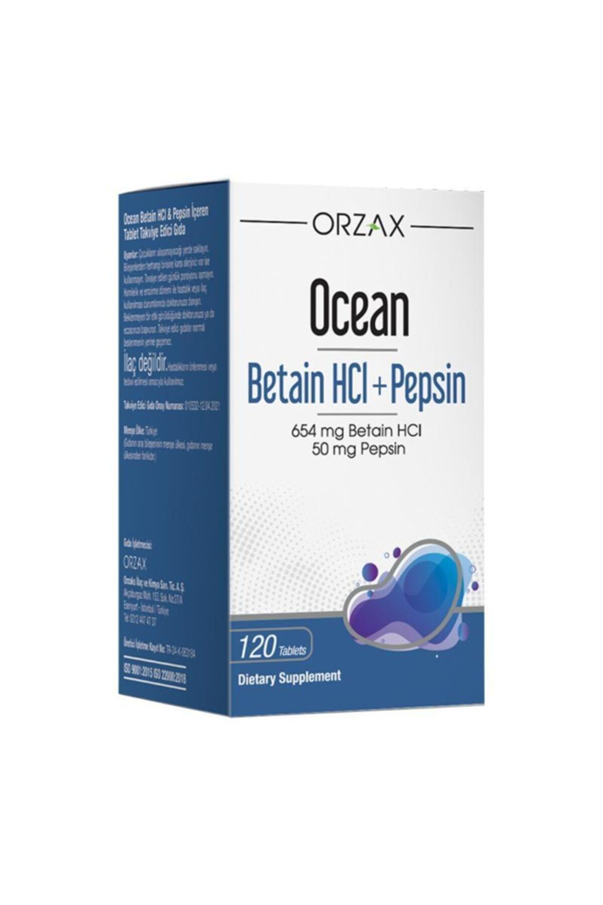 Ocean Betain Hcı+ Pepsin Takviye Edici Gıda 120 Tablet