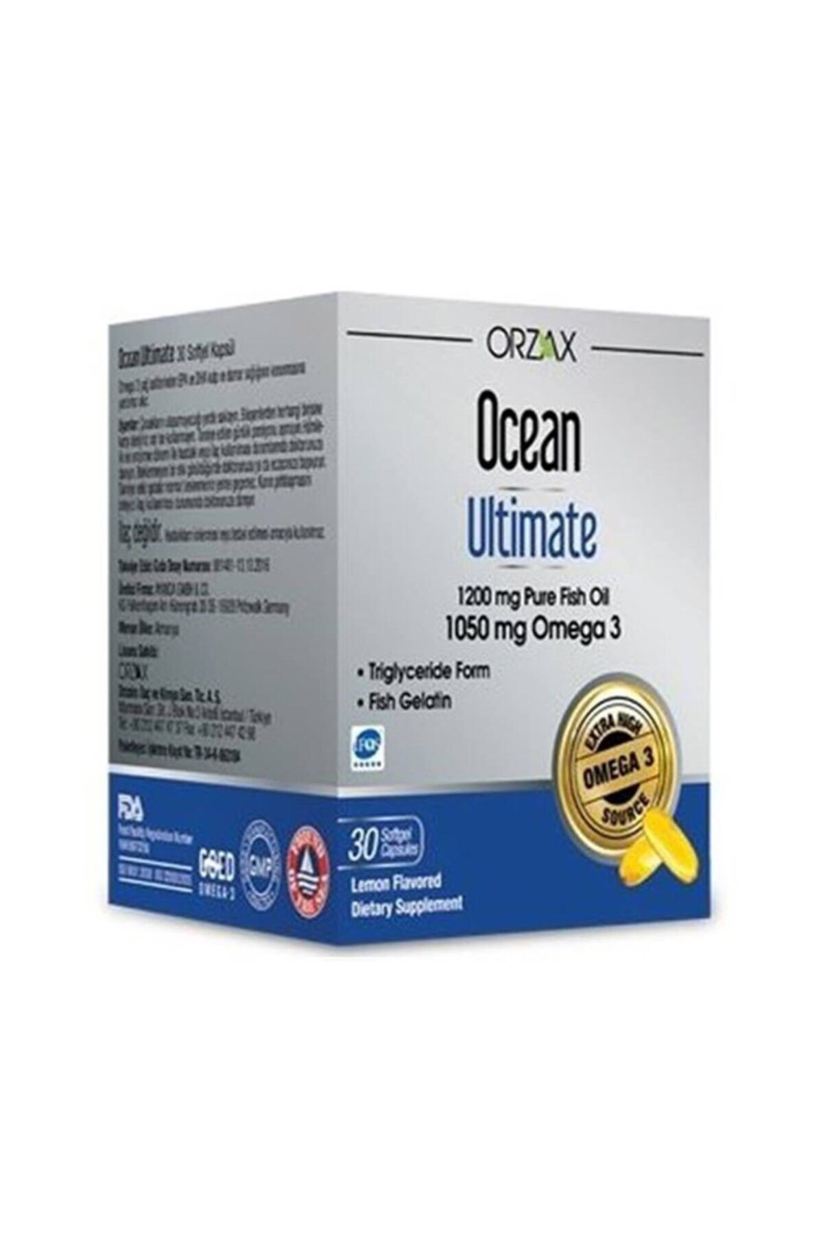 Takviye Edici Ocean Ultimate 1200 Mg Balık Yağı 30 Kapsül