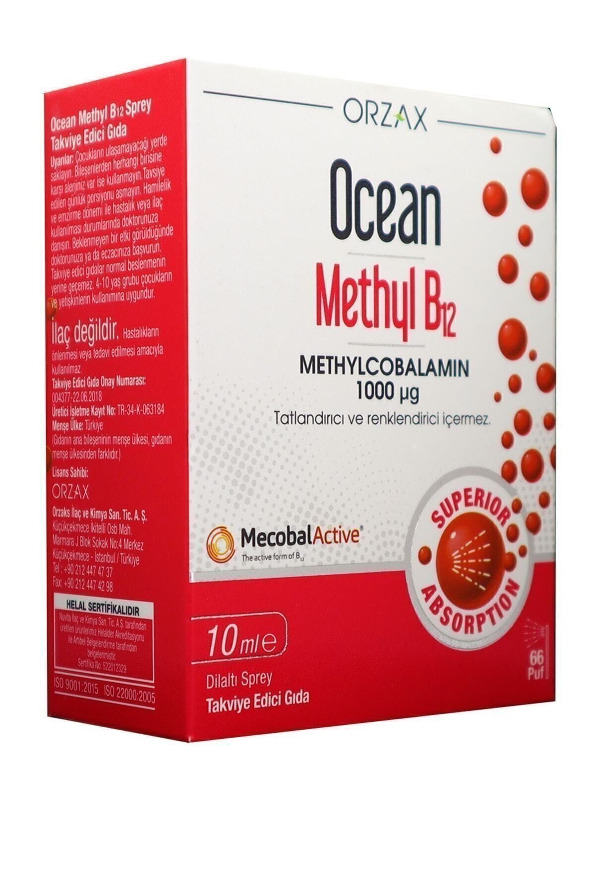 Ocean Methyl B12 1000 Mg 10 Ml Dilaltı Sprey / 66 Doz