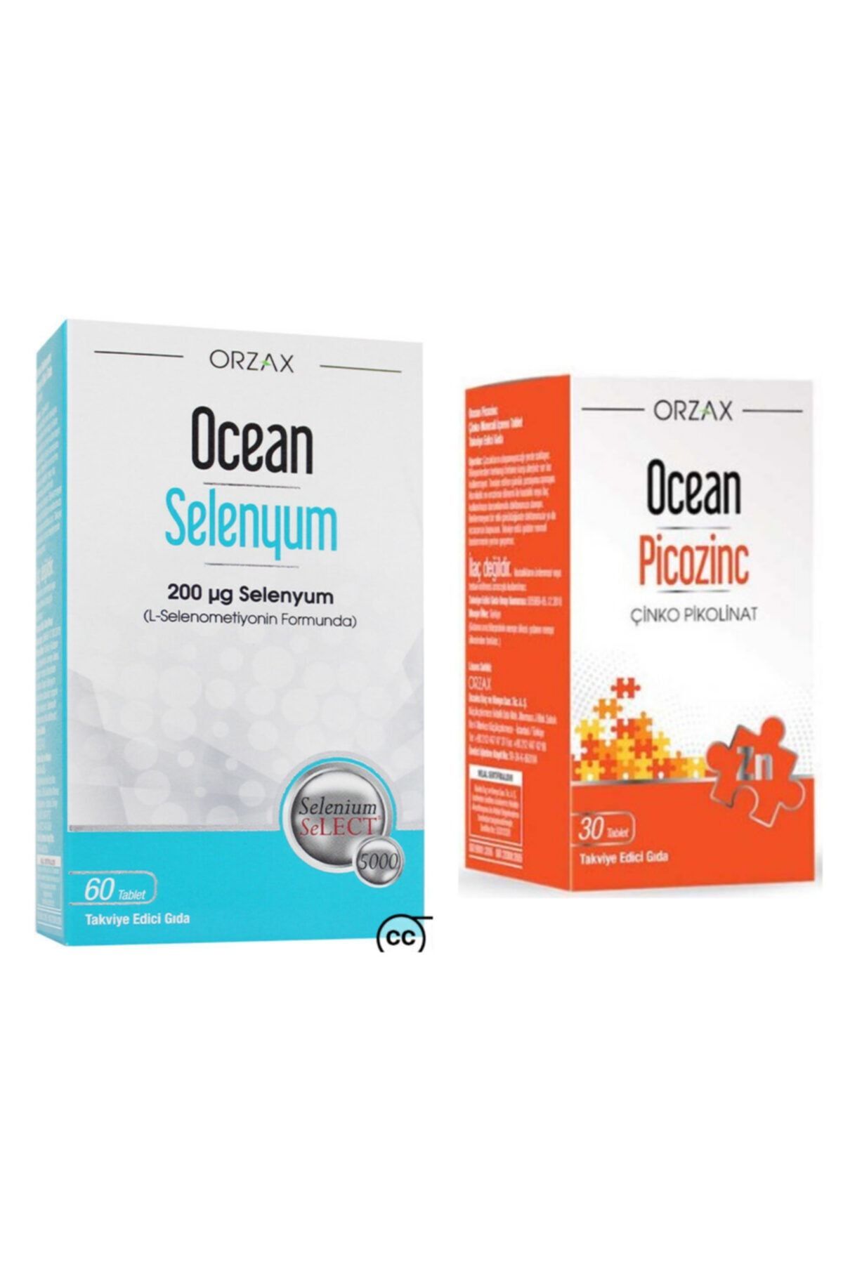 Selenyum 200 Mcg 60 Tablet + Ocean Picozinc Çinko Pikolinat 30 Kapsül