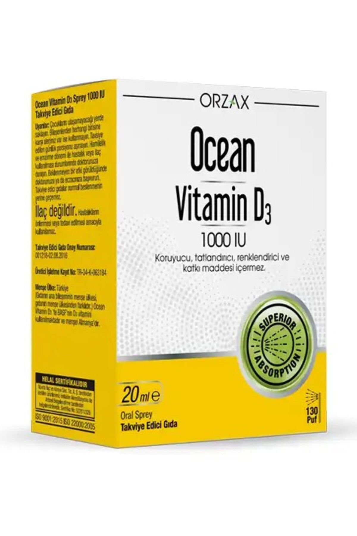 Vitamin D3 1000ıu 20 ml Oral Sprey